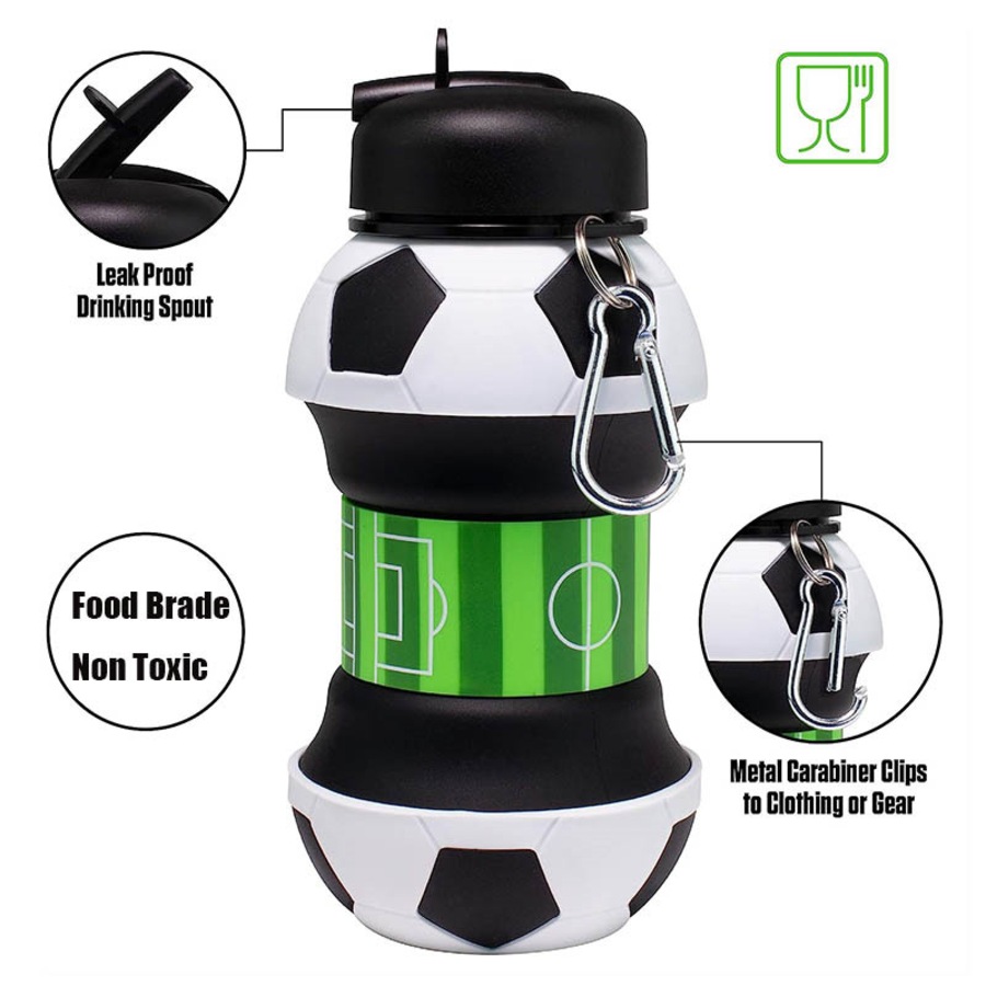 Nevenka 550ml Cricket Water Bottles Silicone Foldable Sports Jugs for Childrens