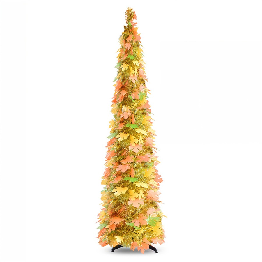 Nevenka 5FT Fall Christmas Tree Pre-lit Artificial Pencil Tree for Thanksgiving Home Decor