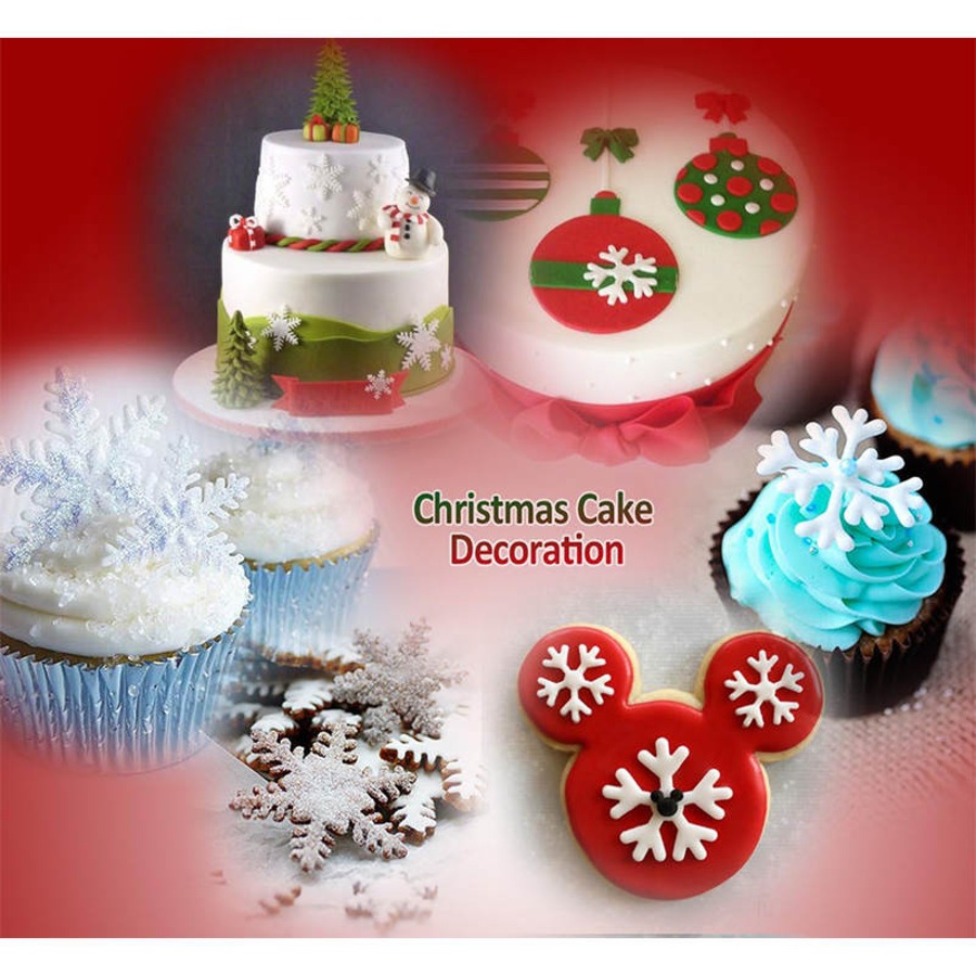 Nevenka 6 Pcs Snowflake Cookie Cutters Decorating Fondant Embossing Tool
