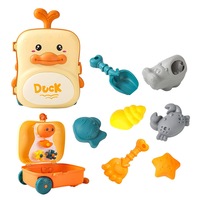 Nevenka 8 Pcs Kids Beach Toy Set Portable Trolley Case for Beach Park-Duck