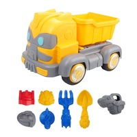 Nevenka 8 Pcs Kids Beach Toy Set with Large ATV Shovel for Beach Park-Yellow