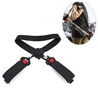 Nevenka Adjustable Ski Strap with Detachable Hook Loop Skiing Equipment-Black