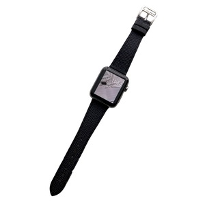 Nevenka Apple Watch Palm Print Leather Strap for iWatch Ultra Series 8 SE 7 6 5 4 3 2 1-Black