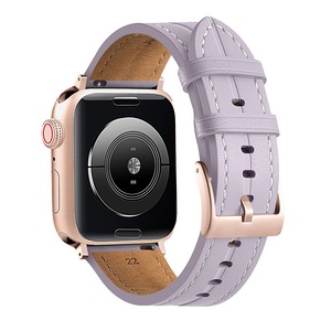 Nevenka Apple Watch Strap Leather Groove for iWatch Ultra Series 8 SE 7 6 5 4 3 2 1-Purple