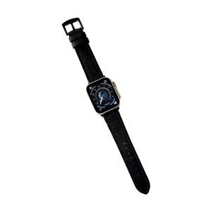 Nevenka Apple Watch Strap Oil Leather for iWatch Ultra Series 8 SE 7 6 5 4 3 2 1-Black