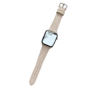 Nevenka Apple Watch Suede Leather Strap for iWatch Ultra Series 8 SE 7 6 5 4 3 2 1-White