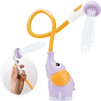 Nevenka Baby Bath Shower Head Elephant Water Pump with Trunk Spout Rinser for 0-5 Years-Purple