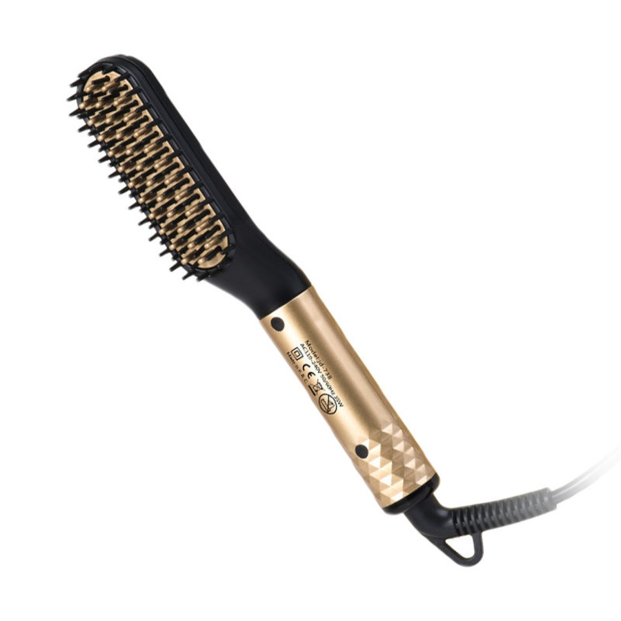 Nevenka Beard Straightener for Men Quick Heated Styling Comb for Travel and Home-Gold