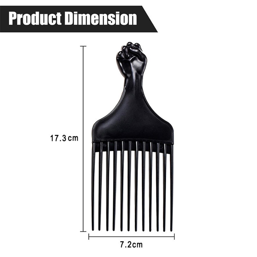 Nevenka Black Afro Comb Hair Pick for Curly Hair Detangle Wig Braid Hair Styling Comb