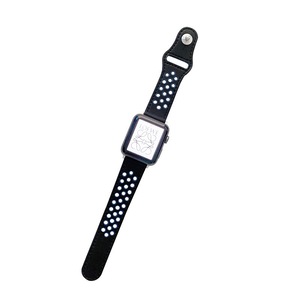 Nevenka Breathable Leather Watch Band for iWatch Series SE 7/6/5/4/3/2/1-BlackBlue