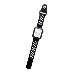 Nevenka Breathable Leather Watch Band for iWatch Series SE 7/6/5/4/3/2/1-BlackGrey