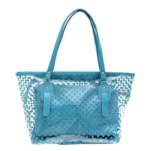 Nevenka Candy Color PVC Clear Shoulder Bag Beach Tote Bag-Blue