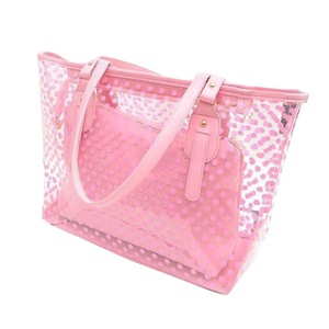 Nevenka Candy Color PVC Clear Shoulder Bag Beach Tote Bag-Pink