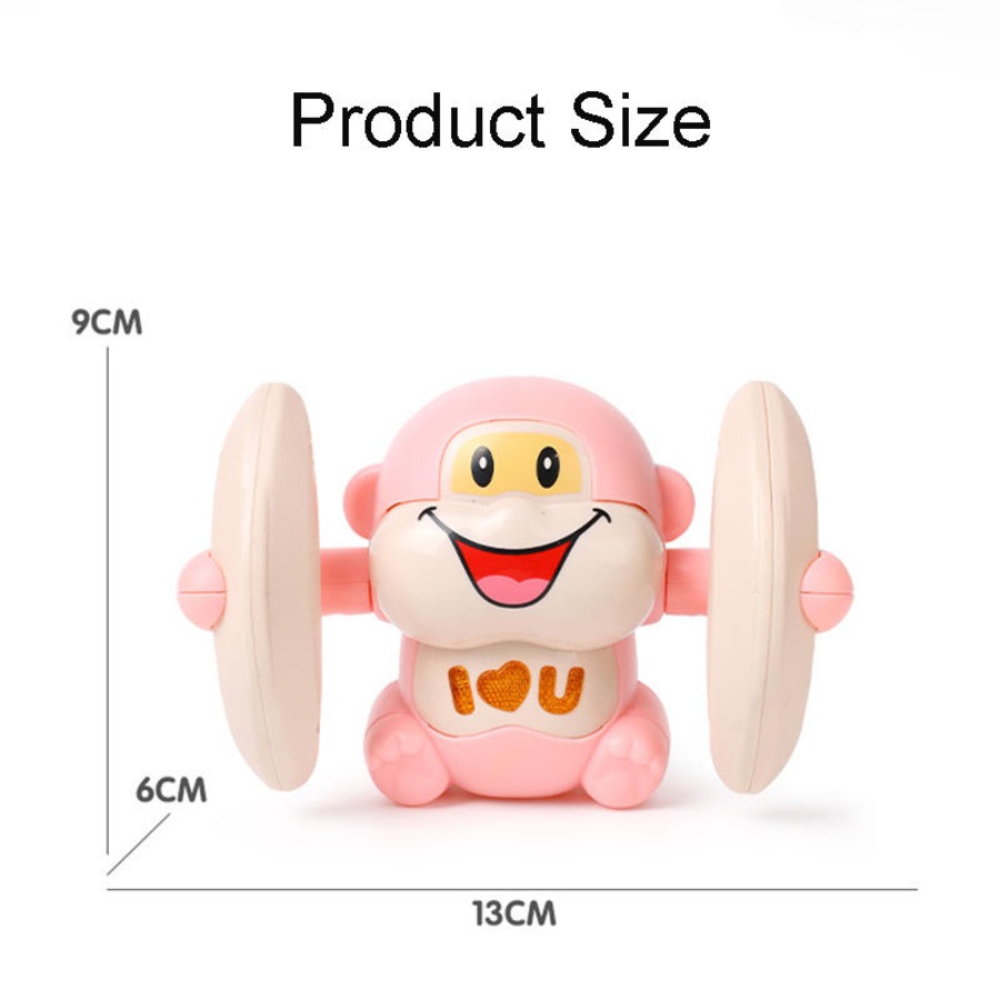 Nevenka Crawling Monkey Interactive Toys for Baby with Light & Music-Pink
