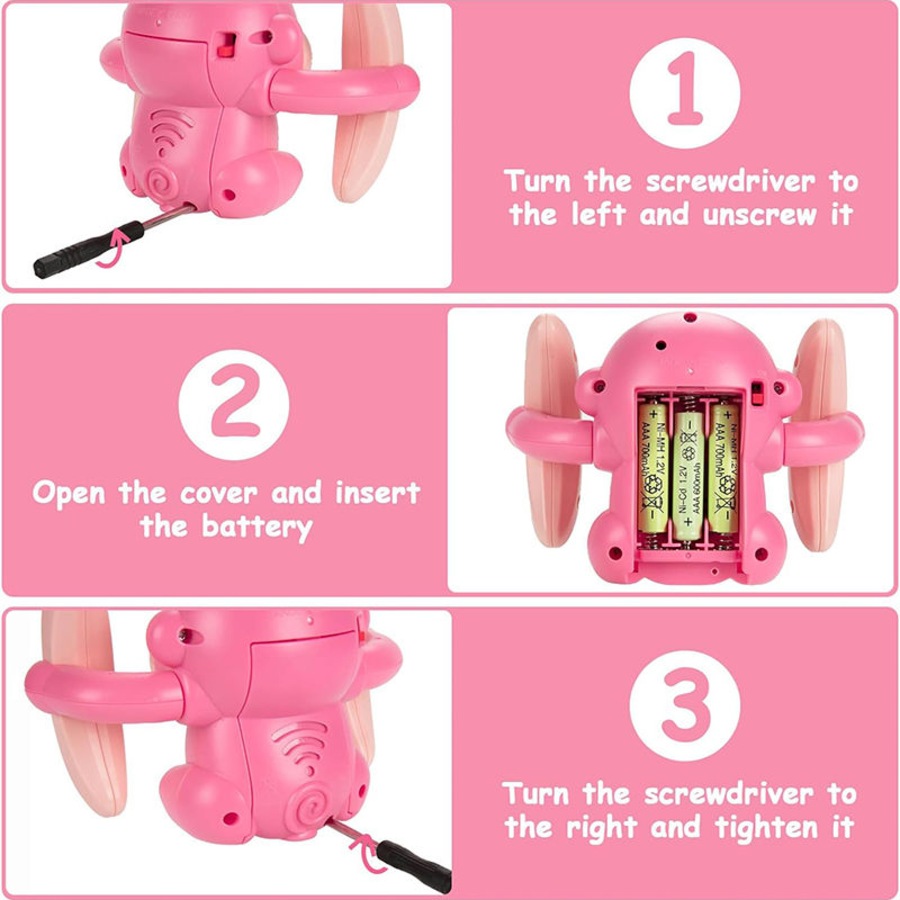 Nevenka Crawling Monkey Interactive Toys for Baby with Light & Music-Pink