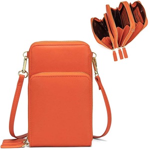 Nevenka Crossbody Phone Bag for Women Small Shoulder Bag Cell Phone Wallet Purses and Handbags with 14 Credit Card Slots-Orange