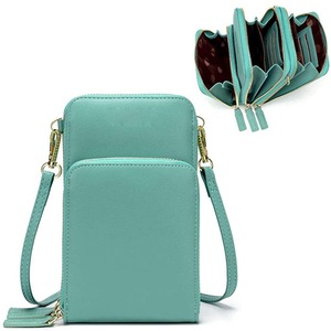 Nevenka Crossbody Phone Bag for Women Small Shoulder Bag Cell Phone Wallet Purses and Handbags with 14 Credit Card Slots-Lightgreen