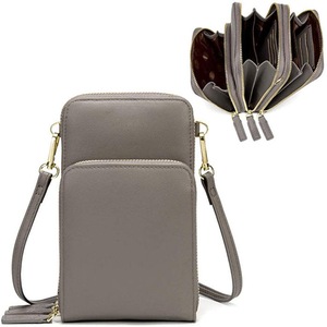 Nevenka Crossbody Phone Bag for Women Small Shoulder Bag Cell Phone Wallet Purses and Handbags with 14 Credit Card Slots-Lightgrey