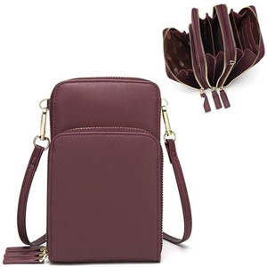 Nevenka Crossbody Phone Bag for Women Small Shoulder Bag Cell Phone Wallet Purses and Handbags with 14 Credit Card Slots-Redwine
