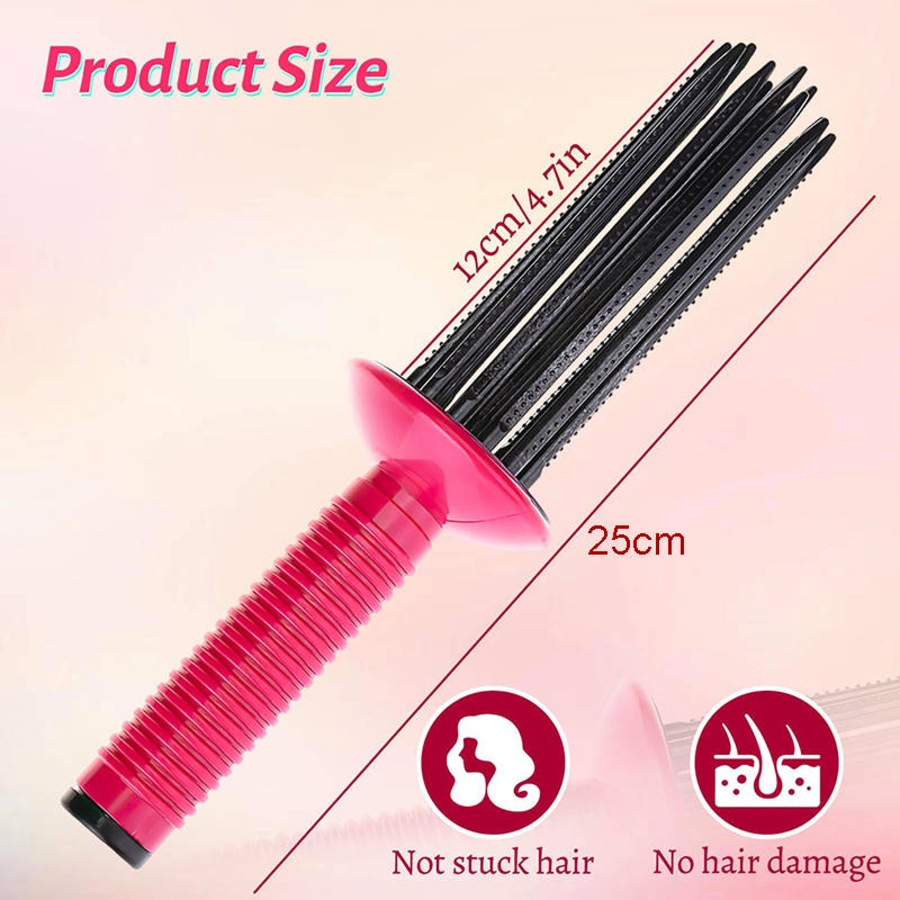 Nevenka Curly Hair Styler Tool for Home Salon Use Fluffy Curling Roll Comb