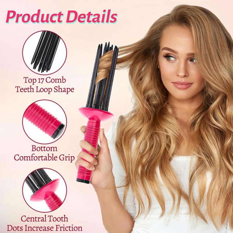 Nevenka Curly Hair Styler Tool for Home Salon Use Fluffy Curling Roll Comb