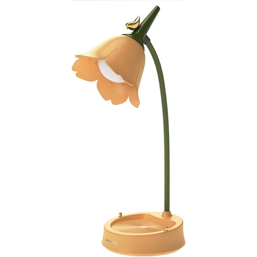 Nevenka Cute LED Desk Lamp 3 Color Modes Stepless Dimming Touch-Sensitive Rechargeable-Yellow