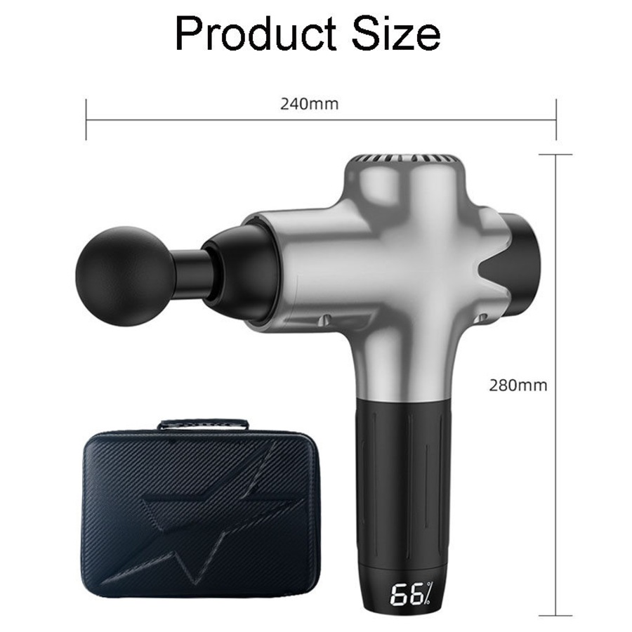 Nevenka Deep Tissue Massage Gun 7 Speeds & 8 Heads Quiet for Athletes-Silver