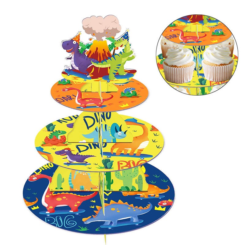 Buy Nevenka Dinosaur Cupcake Stand 3Tier Dessert Tower for Birthday