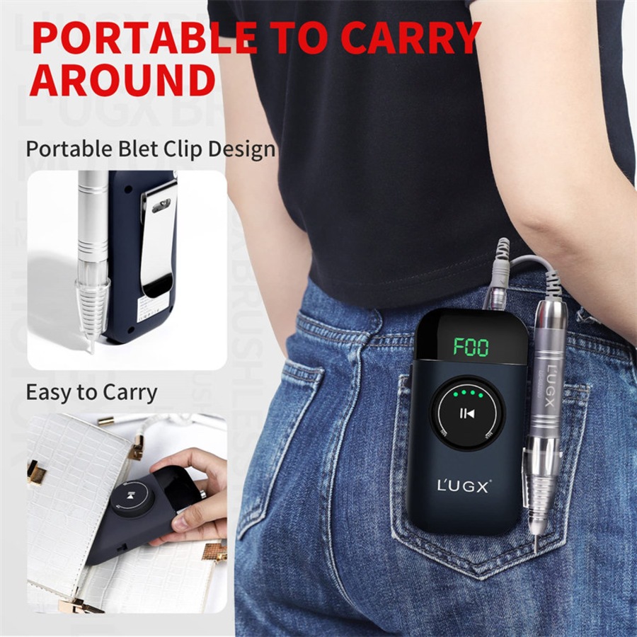 Nevenka Electric Nail Drill Machine Brushless 35000RPM Cordless Nail Efile with 8Pcs Nail Drill Bits