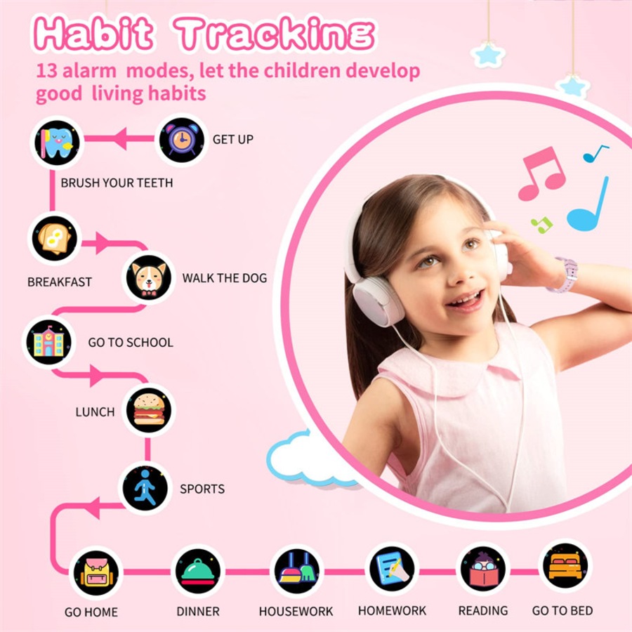 Nevenka Electronic Smart Watch 26 Games HD Touchscreen Educational Toy for Kids Age 3 to 12-Pink