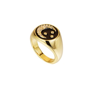 Nevenka Fashion Moon Round Rings Party Jewelry for Women-Gold