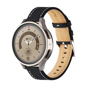 Nevenka Genuine Leather Watchband Groove for Galaxy Watch 42mm/Samsung Gear S3-Black