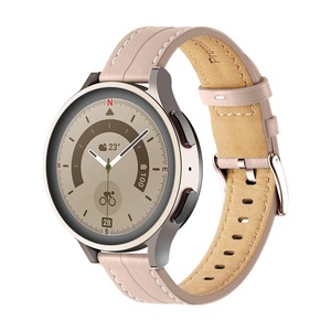 Nevenka Genuine Leather Watchband Groove for Galaxy Watch 42mm/Samsung Gear S3-LightPink