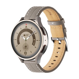 Nevenka Genuine Leather Watchband Groove for Galaxy Watch 42mm/Samsung Gear S3-NebulaAsh