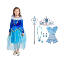Nevenka Girls Princess Dress Set Halloween Christmas Party Cosplay Costume-Blue