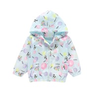 Nevenka Girls Rain Jackets Lightweight Hooded Cotton Raincoats Windbreakers for Kids-BlueBalloon