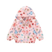 Nevenka Girls Rain Jackets Lightweight Hooded Cotton Raincoats Windbreakers for Kids-PinkChicken