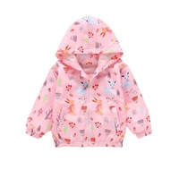Nevenka Girls Rain Jackets Lightweight Hooded Cotton Raincoats Windbreakers for Kids-PinkDeer