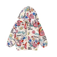 Nevenka Girls Rain Jackets Lightweight Hooded Cotton Raincoats Windbreakers for Kids-WhiteGraffiti
