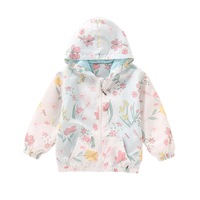 Nevenka Girls Rain Jackets Lightweight Hooded Cotton Raincoats Windbreakers for Kids-WhitePlant