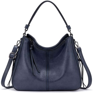Nevenka Handbags for Women Large Designer Ladies Hobo bag Bucket Purse Faux Leather-Darkblue