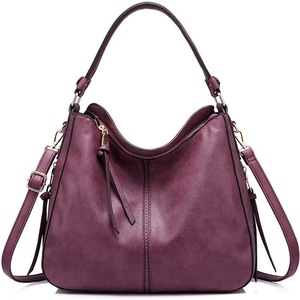 Nevenka Handbags for Women Large Designer Ladies Hobo bag Bucket Purse Faux Leather-Purple