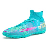 Nevenka Hightop Soccer Boots Spikes Shoes Unisex Outdoor Indoor Sneaker-2Green