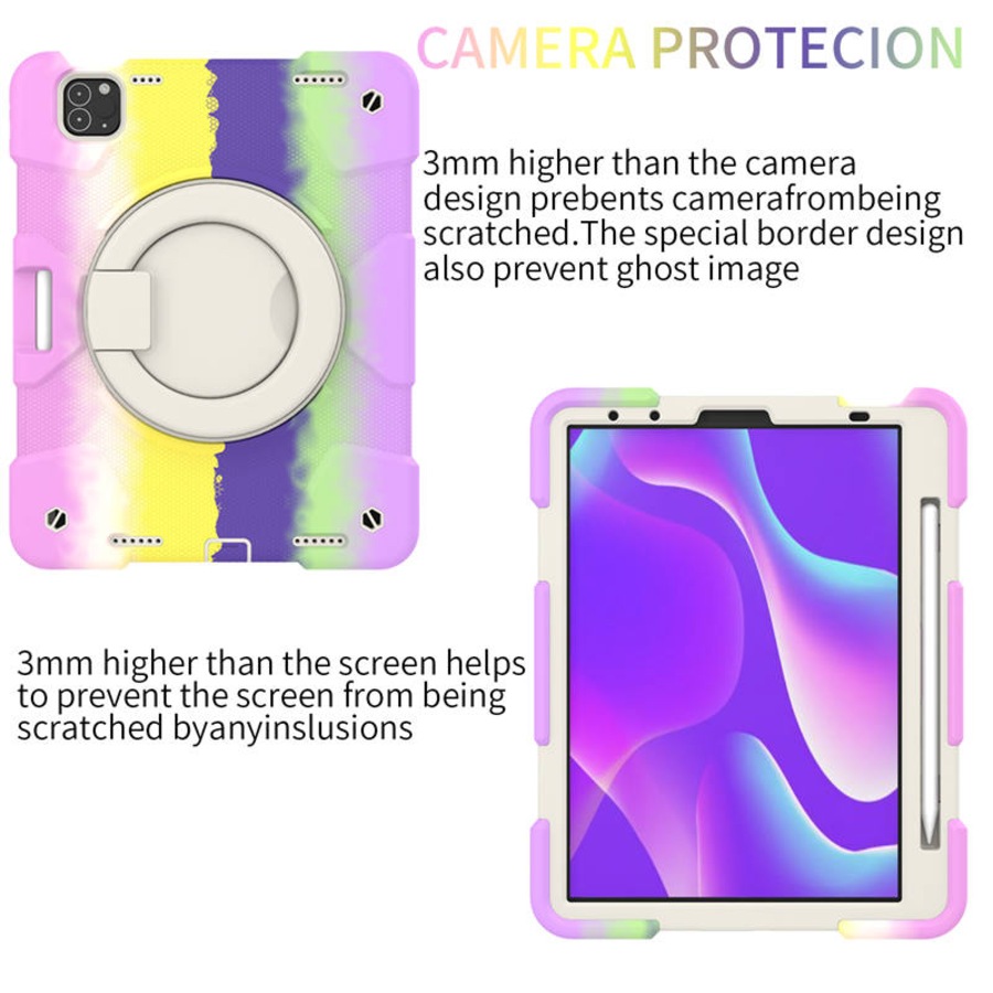 Nevenka iPad Case For iPad Pro 11/Air 4 with 360 Swivel Stand-Colorful Purple