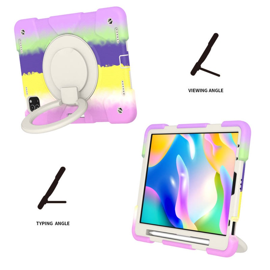 Nevenka iPad Case For iPad Pro 11/Air 4 with 360 Swivel Stand-Colorful Purple