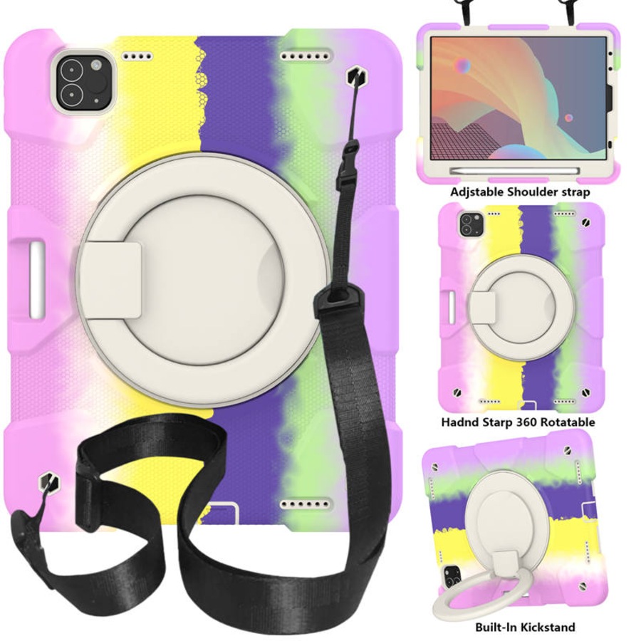 Nevenka iPad Case For iPad Pro 11/Air 4 with 360 Swivel Stand-Colorful Purple