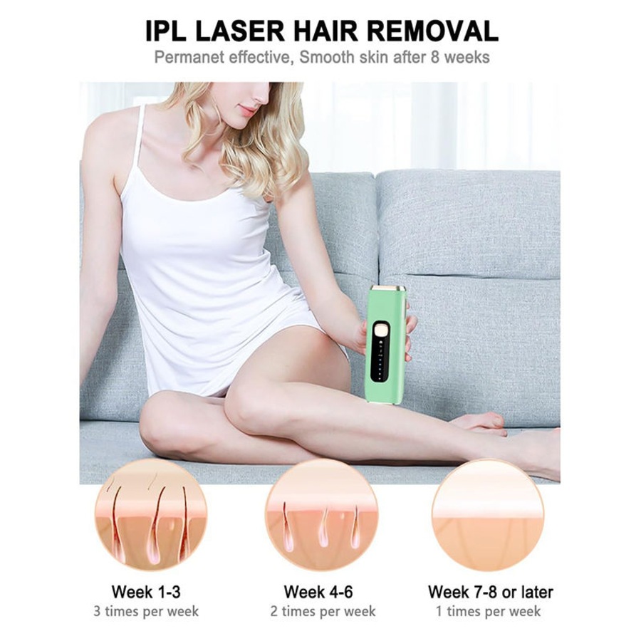 Nevenka IPL Laser Hair Removal Device 999,900 Flashes Permanent for Whole Body-Green
