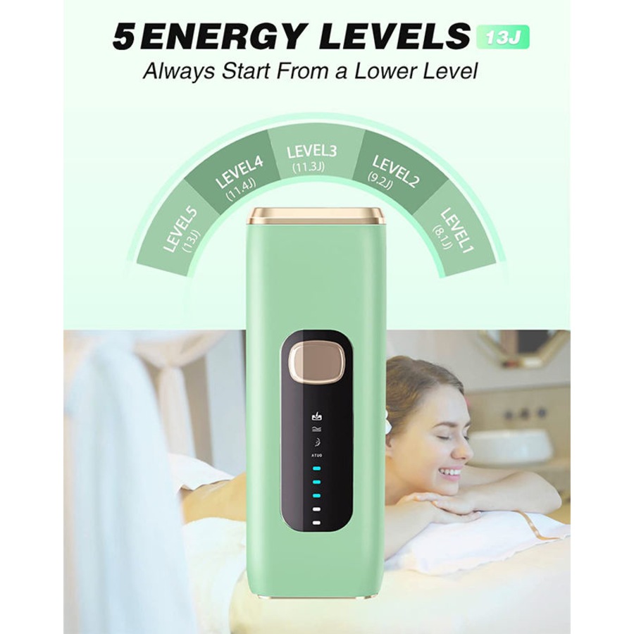 Nevenka IPL Laser Hair Removal Device 999,900 Flashes Permanent for Whole Body-Green