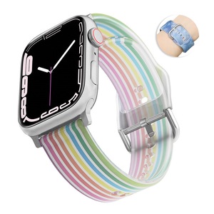 Nevenka Jelly Silicone Sports iWatch Band for Apple Watch Series 8/7/6/5/4/3/2/1/SE-09
