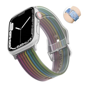 Nevenka Jelly Silicone Sports iWatch Band for Apple Watch Series 8/7/6/5/4/3/2/1/SE-10